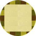 thumbnail image 1 of Ahgly Company Machine Washable Indoor Round Transitional Dark Yellow Green Area Rugs, 5' Round, 1 of 7