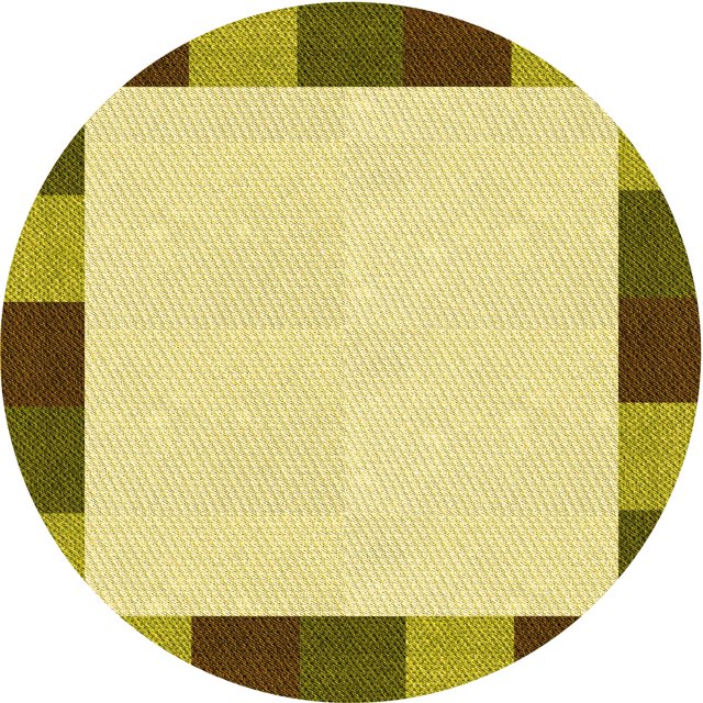 Ahgly Company Machine Washable Indoor Round Transitional Dark Yellow Green Area Rugs, 5' Round