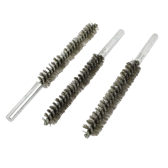 Unique Bargains Industrial 15mm Dia Stainless Steel Round Wire Pipe Tube Cleaning Brush 3 Pcs