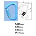 thumbnail image 3 of EGNMCR Aviation Aluminum Carabiner D Shape Buckle Pack 30KN Keychain Automatic Hanging buckle, 3 of 3