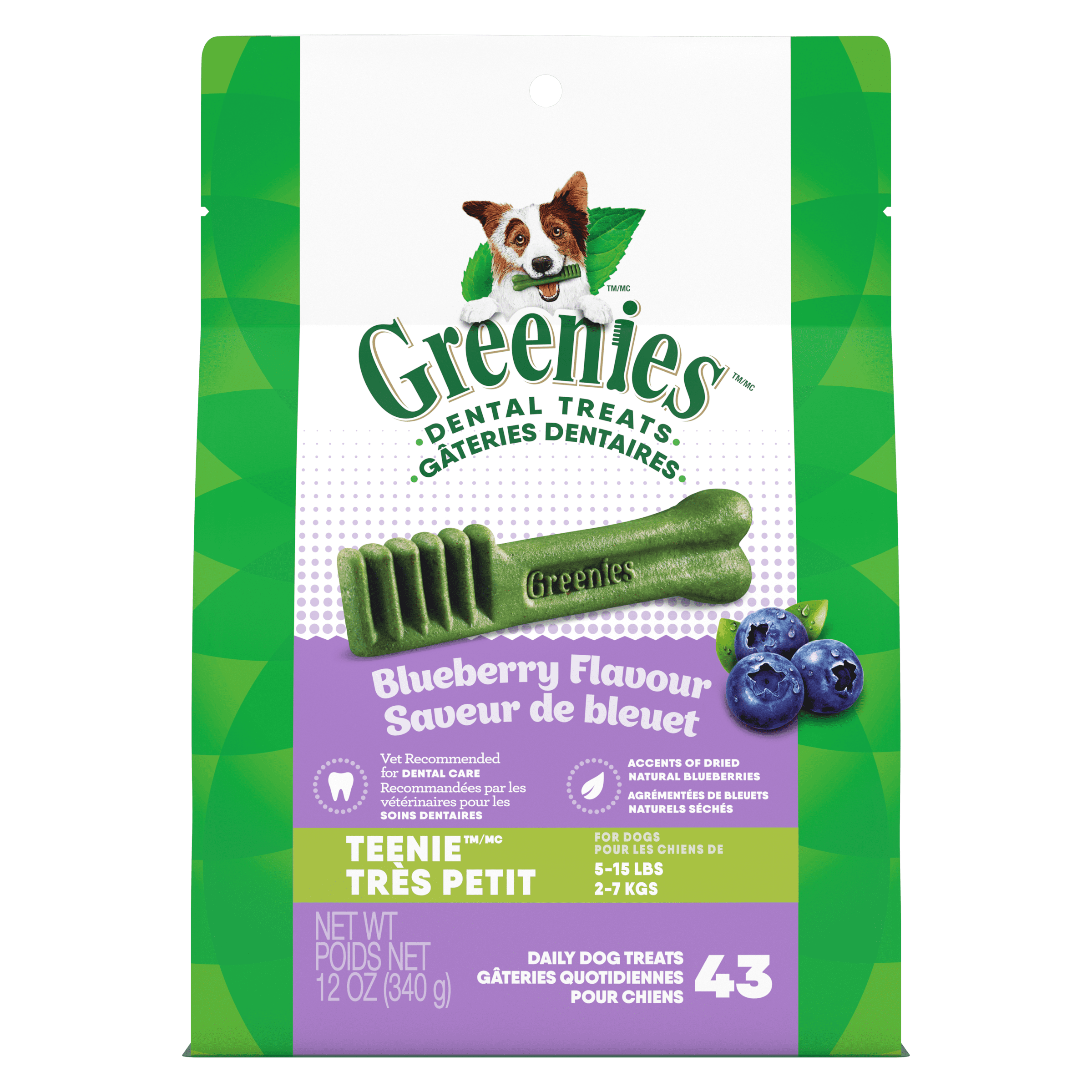 GREENIES Blueberry Flavour Teenie Dental Dog Treats, 340g