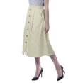 thumbnail image 3 of Moomaya Womens Below Knee Length A-Line Skirt Front Button Casual Skirt w/ Pockets, 3 of 6