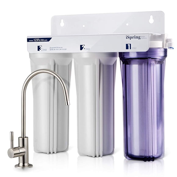 iSpring US31 Classic Système de Filtration d'Eau sous l'Évier à 3 Étapes pour Boire, Sans Réservoir, Grande Capacité, Sédiment + GAC + Carbone (Version la Plus Récente)
