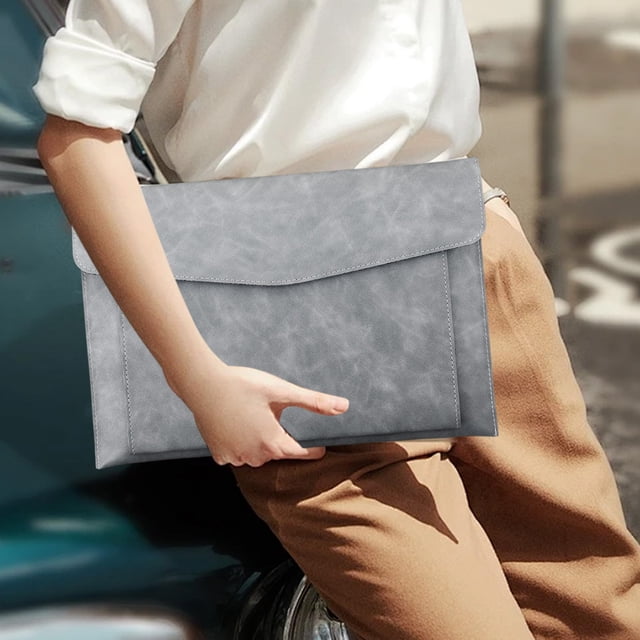 Sac de Dossiers en Cuir à Verrouillage Magnétique - Porte-Documents Papier A4 avec Fermeture Sécurisée, Mallette/dossier en Similicuir pour Affaires, Bureau, École, Résistant à l'Eau et Design Professionnel
