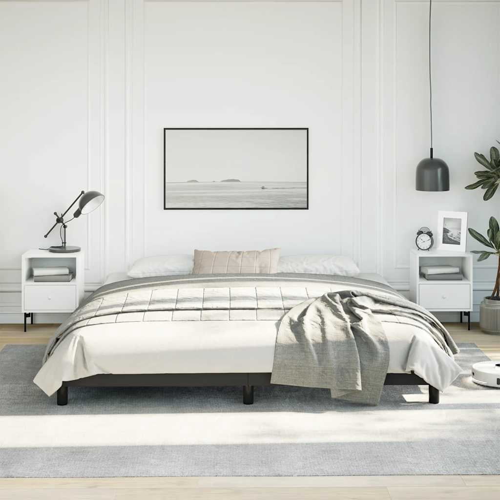 vidaXL Cadre de Lit Noir 193x203 cm Très Grand Simili Cuir
