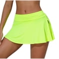 thumbnail image 1 of Ersazi Robes Modestes pour Femmes Liquidation Mode Femmes Été Décontracté Uni Fendu Ligne A Sport Yoga Jupe Mini Vert G, 1 of 8