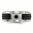thumbnail image 4 of Edward Mirell Titanium Cable & Spinel w/Sterling Silver Bezel 8mm Band Size 13, 4 of 4