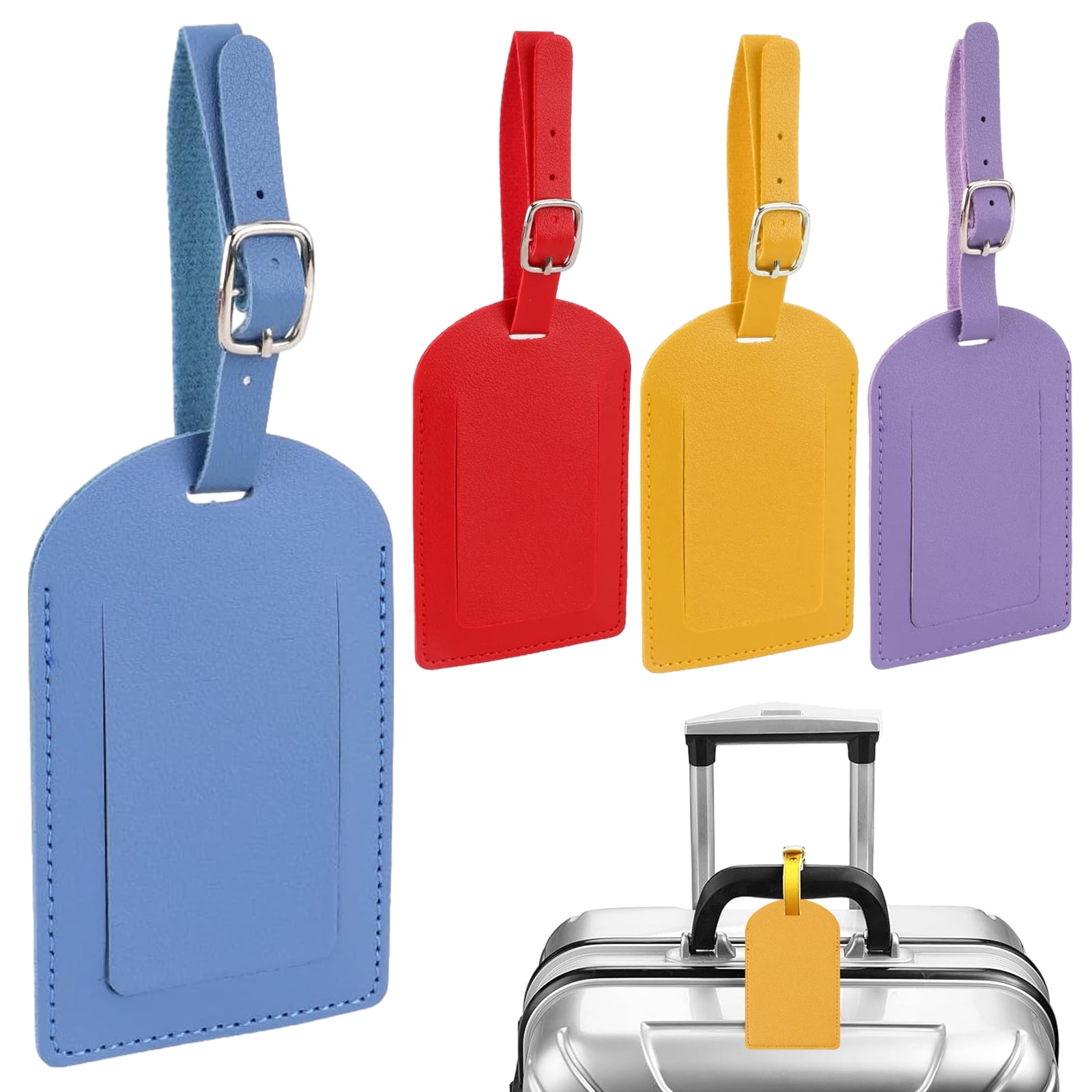 ※P【新品未開封】HLT Luggage Tag 4pcs multi color leather luggage tags - Walmart.ca