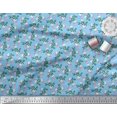 thumbnail image 3 of Soimoi Blue Rayon Fabric Leaves,Insect & Floral Artistic Decor Fabric Printed BTY 56 Inch Wide, 3 of 3