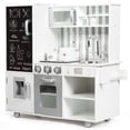 thumbnail image 1 of Costway Wood Kitchen Toy Kids Cooking Pretend Play Setw/ Utensils,Sounds & Wordpad White, 1 of 9