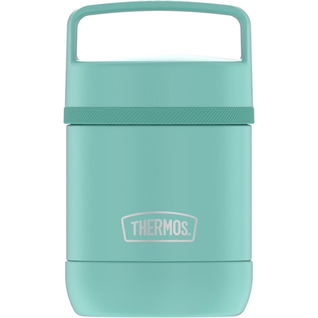 Thermos Pot Alimentaire de 10 OZ en Acier Inoxydable Sans Stan à Isolation sous Vide avec Poignée, Couleur Menthe, Contenant Cylindrique compact Orienté vers l'Avant avec Poignée Grand, Acier Inoxydable durable à Double Paroi Garde les Aliments Chauds pendant 5 Heures Ou Froids pendant 7, Grand Ouverture pour un Remplissage et un Nettoyage Faciles, base Antidérapante, Souvent Utilisé pour un Rangement de Repas portable.