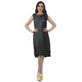 thumbnail image 3 of Moomaya Knee Length Summer Dresses Printed Back Slit Boat Neck Shift Dress, 3 of 4