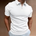 thumbnail image 1 of Styesk T Shirts for Man Men's Solid Color Shirt Pullover Lapel Vertical Strip Button Long-Sleeved Lapel Top, 1 of 5