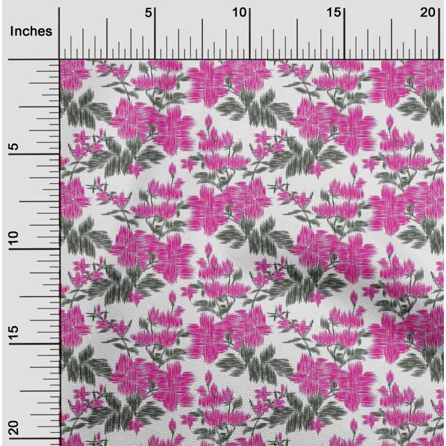 oneOone Coton Flex Tissu Feuilles & Imprimé Floral Ikat 1 Yard 40 Inch Wide