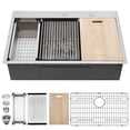 thumbnail image 1 of Kichae 28 Kitchen Sink Drop In - 28x22 Inch Drop Sink Workstation Stainless Steel Single Bowl Topmount Overmount Kitchen Sink Handmade Basin, 1 of 4