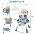 thumbnail image 3 of Babyjoy 16-in-1 Baby High Chair with Activity Center Booster Seat Building Block Table Celadon, 3 of 8