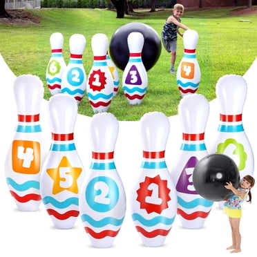 Joyfy Jeu de Quilles Géant Gonflable pour Enfants et Adultes, Jeux de Fête de Noël et d'Anniversaire, Jouets Éducatifs pour la Motricité des Enfants