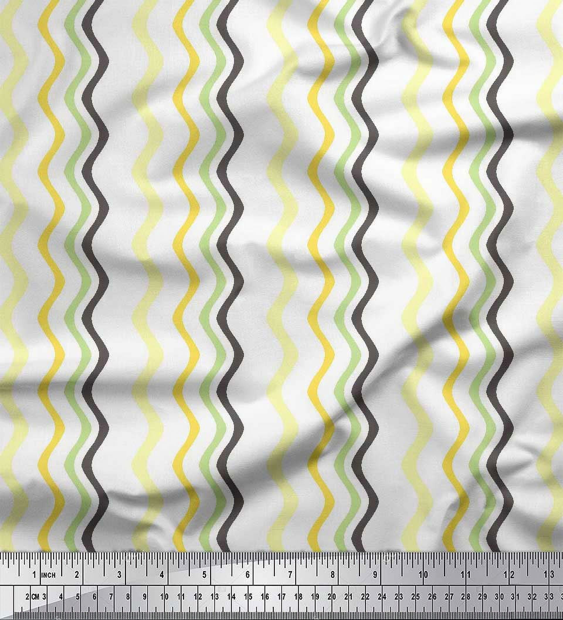 Soimoi polyester Crepe Fabric Waves Artistic Fabric Prints By Yard 52 Inch Wide