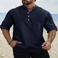 thumbnail image 2 of Men‘s Casual Linen Button Down Shirt Short Sleeve Beach Shirt, 2 of 4