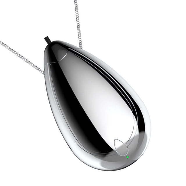 Transemion Collier Désodorisant Portable USB Mini Anion d'Air Argent 1 Ensemble