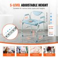 thumbnail image 4 of VEVOR Chaise-Coffre, Commode de Chevet avec Accoudoirs Rabattables et Dossier Détachable, Hauteur Réglable à 5 Niveaux, Seau Amovible de 7 L, Facile à Assembler, Capacité de 1000 Lb, Toilette Portable pour Adultes et Aînés, 4 of 9