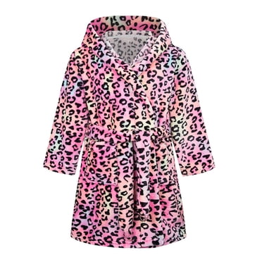 Miqool Peignoir en Peluche pour Petits Garçons et Filles, Peignoirs à Capuche en Molleton Doux et Chaud pour Tout-Petits, Robe de Chambre en Flanelle Pyjama Tenue de Nuit avec Poches