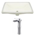 thumbnail image 1 of 18.25-in. W CUPC Rectangle Bathroom Undermount Sink Set In Biscuit - Chrome Hardware AI-22910, 1 of 7