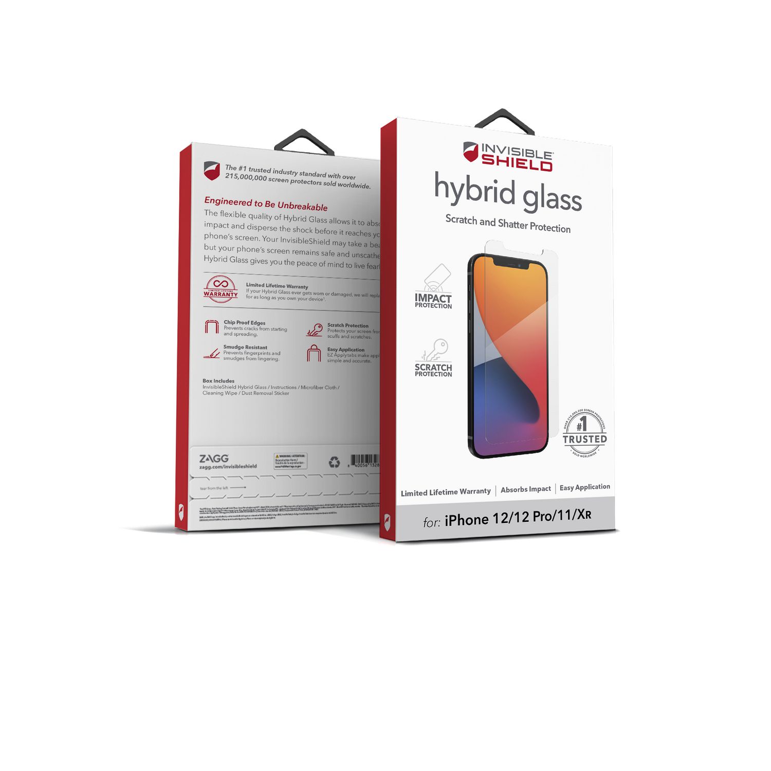 Zagg InvisibleShield Hybrid Glass pour Apple iPhone 12/12 Pro/11/XR