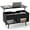 Black, variant on Costway Lift Top Coffee Table with Hidden Compartment Open Storage Shelves for Reception Black