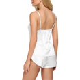 thumbnail image 5 of Yanlir Ensemble de Pyjama Imprimé pour Femmes, Couleur Unie, Sans Manches, Col Rond, Décontracté, Quotidien, Tenue de Maison, Respirant, Confortable, Élastique, Tenue de Détente et de Nuit pour le Printemps, l'Été et l'Automne (Blanc, TG), 5 of 5