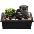 thumbnail image 1 of DEBGFS Tabletop Fountain with Light Battery/USB Operated Mini Indoor Water Fountain Feature Zen Meditation Fountain Decor for Table Office Home, 1 of 7
