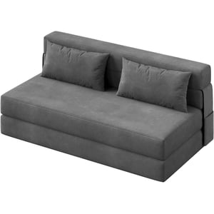 YUSAZENS 80" x 60" x 6" Canapé-lit pliant chaise de lit, canapé à fond simple avec oreiller, matelas pliable pour dorme, salon, bureau