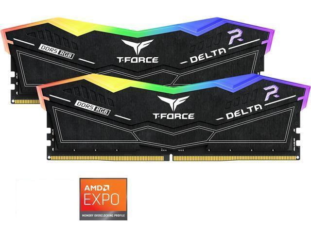 Team T-Force Delta RGB 32GB (2 x 16GB) 288-Pin PC RAM DDR5 6000 (PC5 48000) Desktop Memory Model FF3D532G6000HC38JDC01