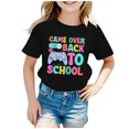 thumbnail image 1 of PMVFHDE T-Shirts Graphiques pour Filles, Manches Courtes, Col Rond, Lumineux et Confortables, pour la Rentrée Scolaire, Noir, 10-11 Ans, 1 of 4