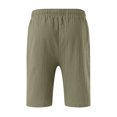 thumbnail image 5 of Cameland Cotton Linen Shorts for Men Casual Solid Color Drawstring Elastic Waist Summer Beach Shorts with Pockets, 5 of 5