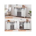 thumbnail image 2 of Bingirl Wine Cabinet - Farmhouse Coffee Bar Cabinet with Storage Space, 47-Inch Bar Cabinet with Sliding Barn Door, Buffet Sideboard, 16-Bottle Wine Rack for Dining Room and Living Room, 2 of 9