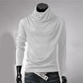 thumbnail image 4 of Rbaofujie Chandails pour Garçons Chandails pour Hommes Couleur Unie Col Montant Chandail à Enfiler Manches Longues Ample Chandail de Base Haut Chandail Col Roulé Chandail Gris Chandails à Capuchon pour Garçons, 4 of 9