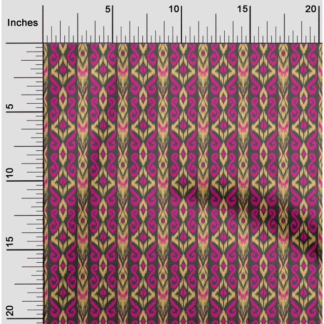oneOone Cotton Flex Fabric Stripe & Swirl Ikat Decor Fabric Printed BTY 40 Inch Wide
