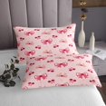 thumbnail image 3 of Erosebridal Ensembles de Couvre-Lit pour Ados avec Nœud, Format Simple, Courtepointe Cerise Rouge, Déco Princesse avec Nœud, 2 Pcs, 3 of 5