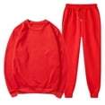 thumbnail image 1 of 2 Piece Tracksuit Mens Matching Crewneck Pullover and Drawstring Jogging Set Long Sleeve Athletic Sportswear Tracksuits, 1 of 7