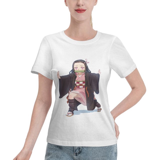 T-Shirt Basique à Manches Courtes pour Femmes Demon Slayer Blade Nidouzi