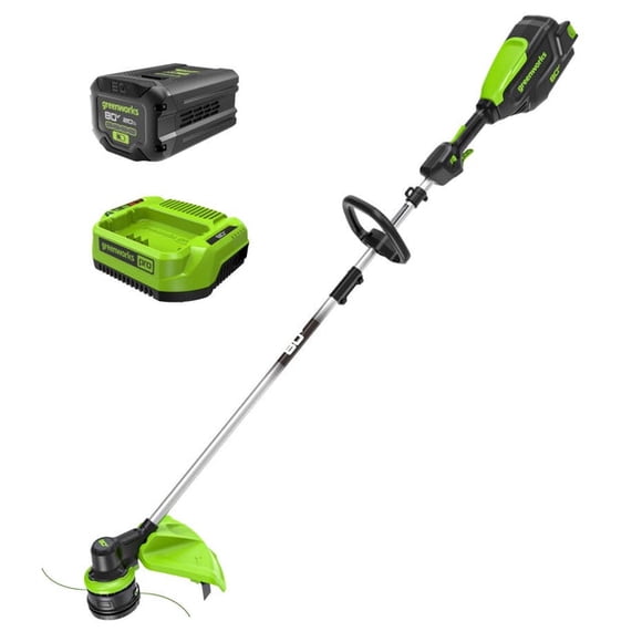 Greenworks 80V 16" Front Mounted String Trimmer, 2.0Ah Battery and Charger Included