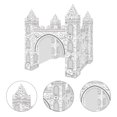 thumbnail image 4 of KAKOWELY 1 Set of Paper Colorizing 3D Castle Model Coloring DIY Coloring Puzzle,14.57X"X10.63"X0.39", 4 of 4