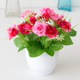 thumbnail image 4 of Imitation Potted Flower Rose Hotel Decoration Plastic Bookshelf Table Artificial Flower Pot for Office, 4 of 5
