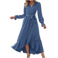thumbnail image 1 of Gspmoly Robes d'Été pour Femmes, Robe Bohème Décontractée pour Femmes à la Mode, Robe à Col en V à Manches Longues, Longue Robe, Robes Habillées pour Femmes en Liquidation, 1 of 6