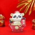 thumbnail image 1 of 2024 New Year Panda Figurine Table Ornament Resin Material for Desktop Decor A, 1 of 8