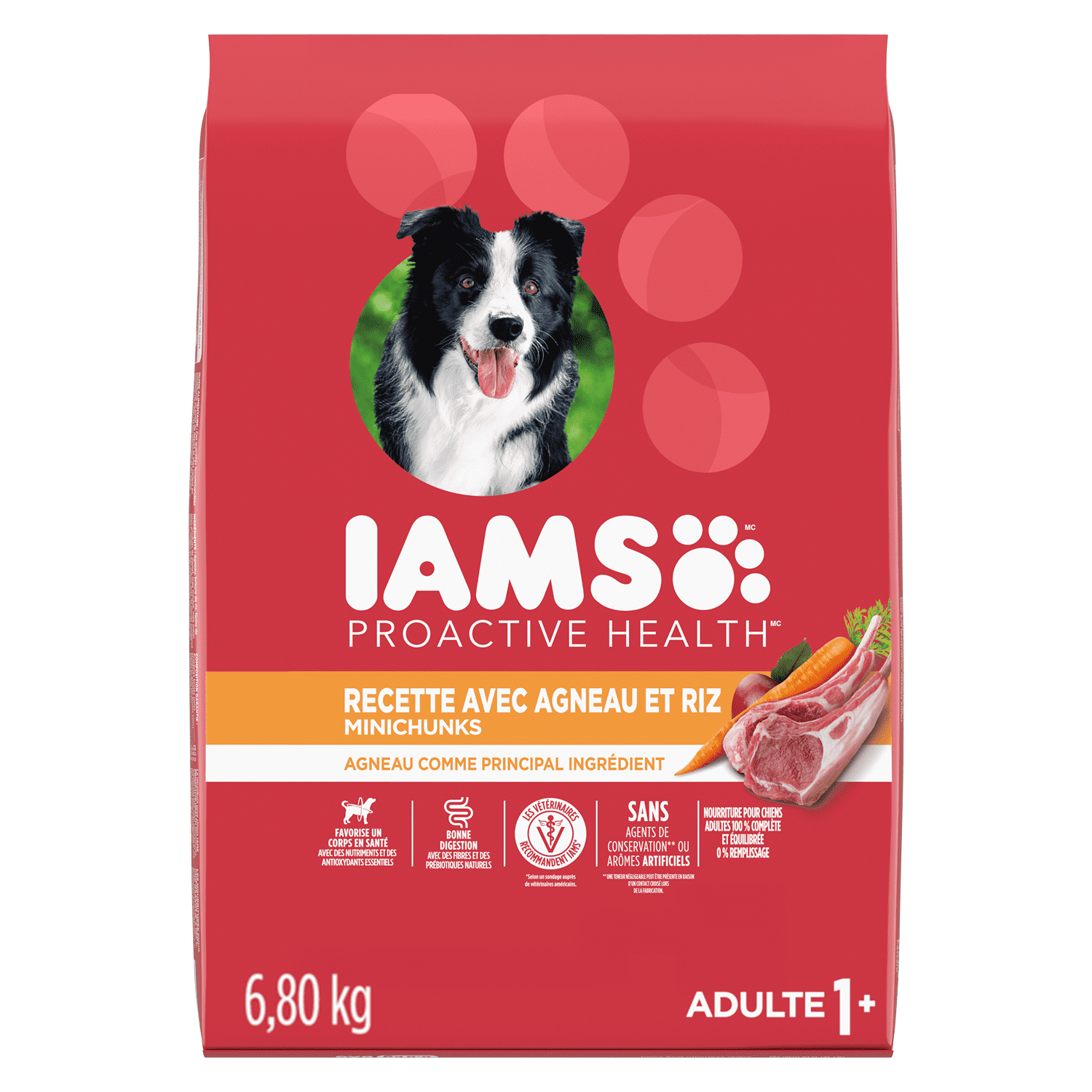 Iams Minichunks Adult Dry Dog Food Lamb & Rice Recipe 1.5kg