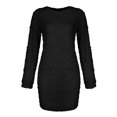 thumbnail image 4 of LUXUR Robe Chandail pour Femmes Chandail en Peluche Chandail à Manches Longues Mini Robes Ample en Molleton Noir G, 4 of 4
