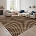 thumbnail image 1 of ANTPOP Runner Rug Non-slip Accent Rugs Washable Hallway Durable Polypropylene Indoor Outdoor with Rubber Backing for Entryways Kitchens Bedrooms , 2' x 6', Checkred Brown, 1 of 7