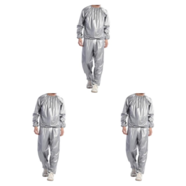 yingyy 1/2/3/5 Ensemble de Sauna de Salon à Domicile, Veste de Sport Réutilisable Lavable en PVC Argent G 3 Pcs